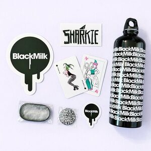 Black Milk Sharkie Promo Bundle BMC Collectible Water Bottle Stickers Bracelet